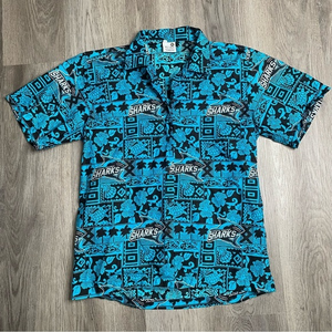 Vintage Corona California Santiago Sharks‎ High School Mens Button Up S wet dog